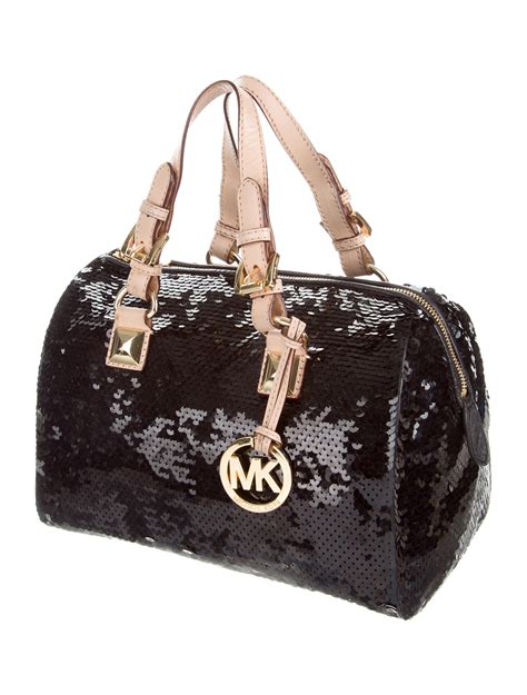 black michael kors sequin grayson|Michael Kors Grayson Black Satchel Bags & Handbags for .